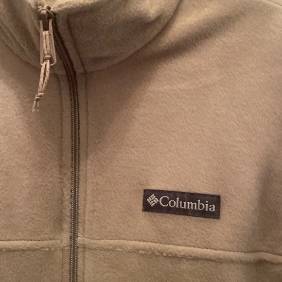 COLUMBIA Mens Steens Mountain Fleece Zip Up Jacket Large Tusk Tan $65 EUC lcsr - Picture 7 of 15